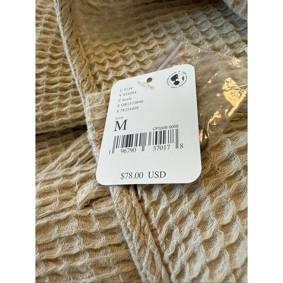 NEW Free People Go-To Ecru Waffle Knit Mini Drs SzM Boho, Cottagecore, Milkmaid - Picture 15 of 16